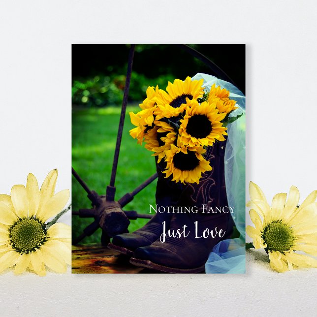 Rustic Sunflowers and Cowboy Boots Save the Date Announcement Postcard (Creator Uploaded)