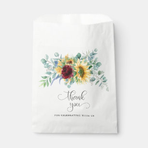 Rustic Sunflowers and Roses Floral Favour Bag