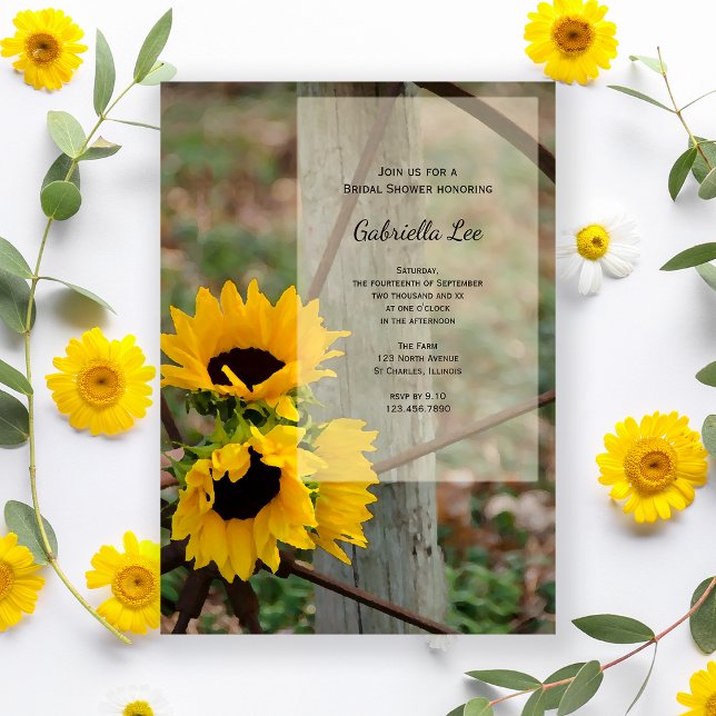 Rustic Sunflowers and Wagon Wheel Bridal Shower Invitation (Creator Uploaded)