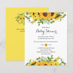 Rustic Sunflowers Baby Shower Invtiation
