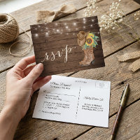 Rustic Sunflowers Boots String Lights RSVP