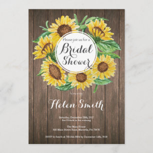 Rustic Sunflowers Bridal Shower Invitation