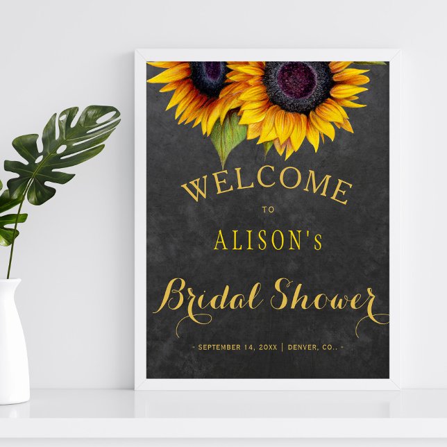 Rustic sunflowers bridal shower welcome sign (Creator Uploaded)