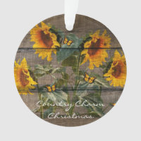 Rustic Sunflowers Butterflies Barn Board