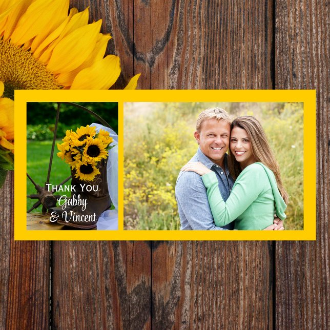 Rustic Sunflowers Cowboy Boots Wedding Thank You (Creator Uploaded)