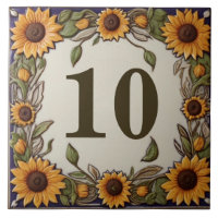 Rustic Sunflowers Custom House Number Plate Sign