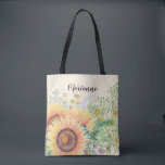 Rustic Sunflowers | Custom Name Gift  Tote Bag<br><div class="desc">Rustic Sunflowers and Wildflowers Watercolor Painting Design Gift Tote Bags with personalised name | text. A perfect gift for your Bridesmaids, as Bridal Shower Favours , Bachelorette Party Favours. Matching Wedding Invitations, Save the Date cards, Bridesmaid to be Request Cards, Thank You Cards, Wedding Favours and Gifts available in the...</div>