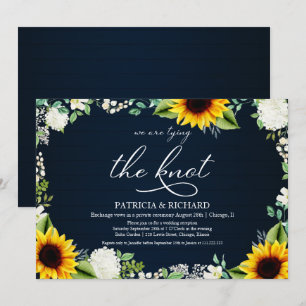 Rustic Sunflowers Elopement Reception Invitation
