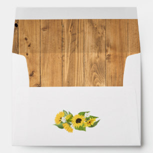 Rustic Sunflowers & Eucalyptus Greenery Wedding Envelope