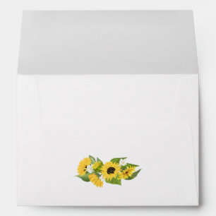 Rustic Sunflowers & Eucalyptus Greenery Wedding Envelope