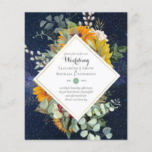Rustic Sunflowers Eucalyptus Greenery Wedding Inv. Flyer