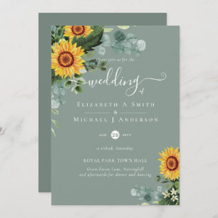 Rustic Sunflowers Eucalyptus Leaves Wedding