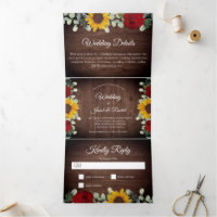 Rustic Sunflowers Eucalyptus Red Roses Wedding