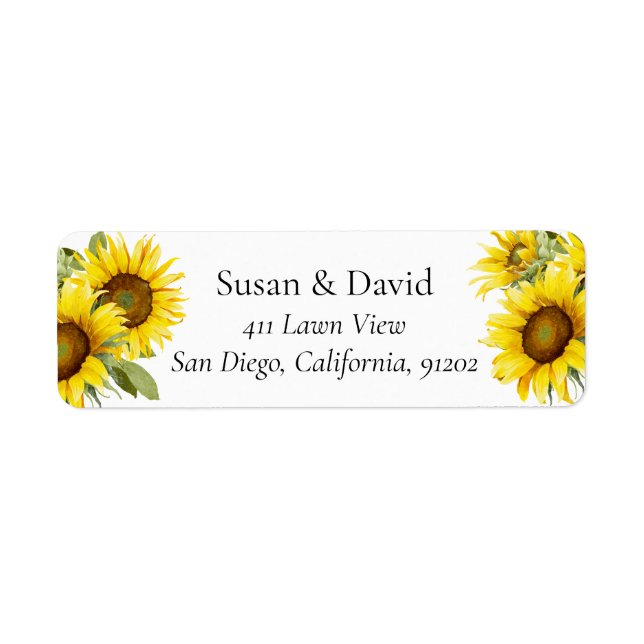 Rustic Sunflowers Farm Address Label Return Address Label (Front)