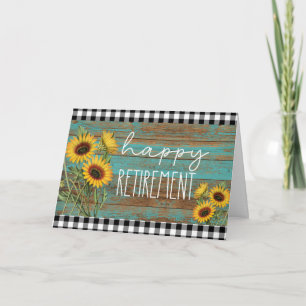 Rustic Sunflowers Happy Retirement Card