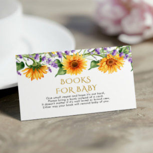 Rustic Sunflowers & Lavender Book for Baby Card