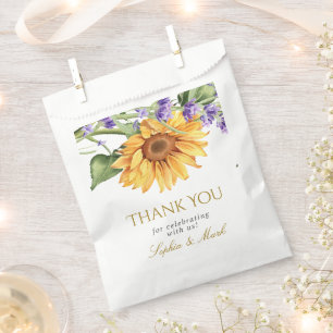 Rustic Sunflowers & Lavender Wedding Favour Bag