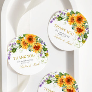 Rustic Sunflowers & Lavender Wedding Favour Tags