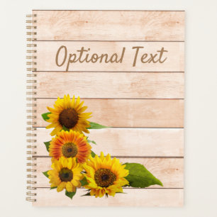 Rustic Sunflowers on Wood Planner