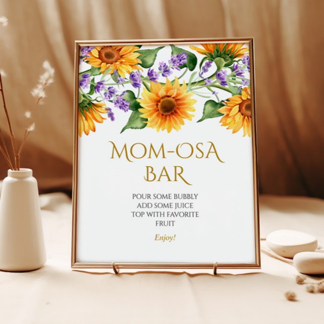 Rustic Sunflowers Shower Momosa Bar Sign (Creator Uploaded)
