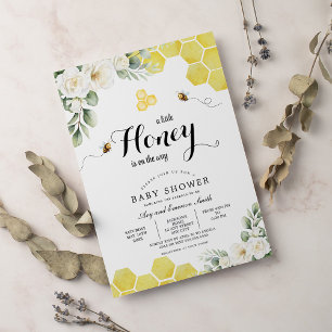 Rustic Sunflowers Sweet Honey Bee Baby Shower Invitation