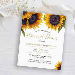 Rustic sunflowers wedding BUDGET rehearsal dinner