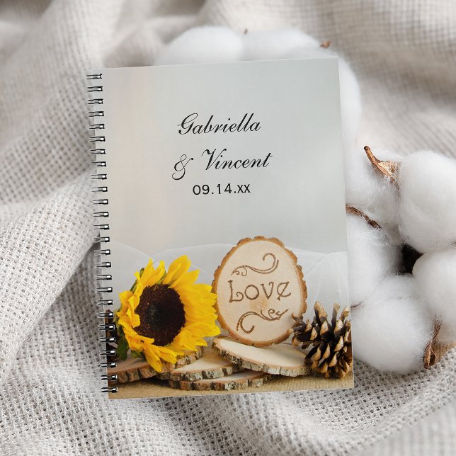 Rustic Sunflowers Woodland Wedding Notebook (Creator Uploaded)