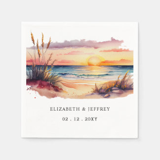 Rustic Sunset Beach  Napkin