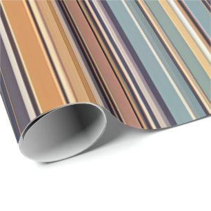 Rustic Sunset Stripes Gift Wrap – Warm Midcentury 