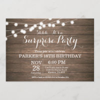 Rustic Surprise 18th Birthday Invitation Wood