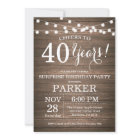 Rustic Surprise 40th Birthday Invitation Wood
