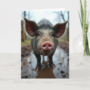Rustic Swine Fathers Day Card