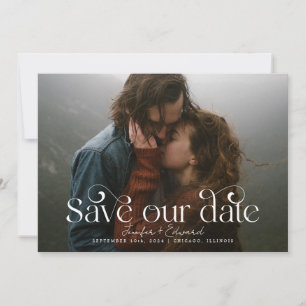 Rustic Swirl QR code Photo Save The Date