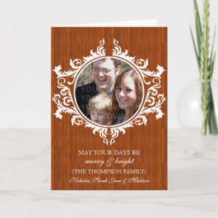 Rustic Swirls Holiday Photo Card