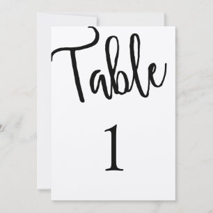 Rustic table number modern. Kraft wedding. Simple