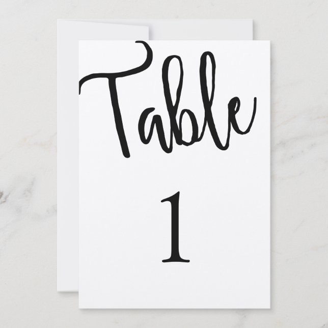 Rustic table number modern. Kraft wedding. Simple (Front)