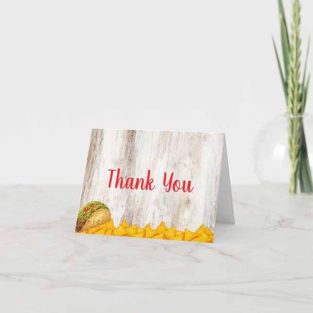 Rustic Taco ‘Bout Grateful Thank You Card (Front)