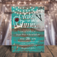 Rustic Tale as Old as Time Teal Fairytale Wedding