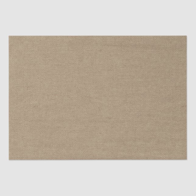 Rustic tan grain sack burlap fabric farmhouse tissue paper (Front)