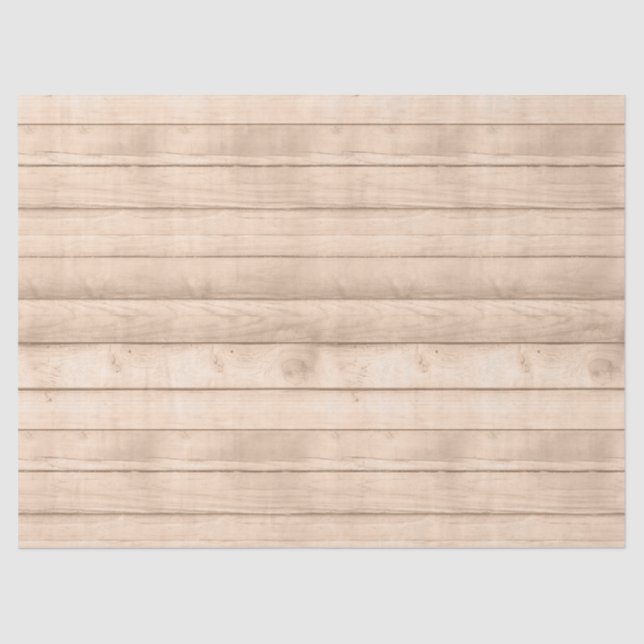 Rustic Tan Wood Decoupage Tissue Paper (Front)