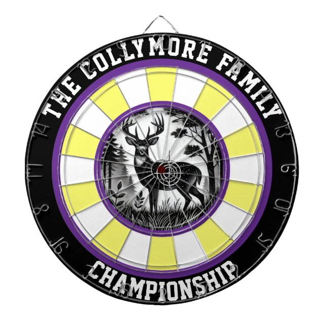 Rustic Target Deer Forest Art Dartboard (Front)