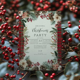 Rustic Tartan Christmas Invitation