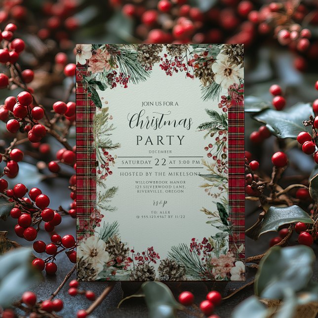 Rustic Tartan Christmas Invitation (Creator Uploaded)