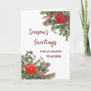 Rustic Teacher Christmas Holiday Card
