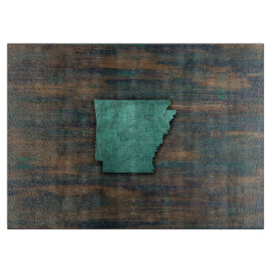Rustic Teal Arkansas Shape Cutting Board