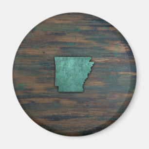 Rustic Teal Arkansas Shape Magnet