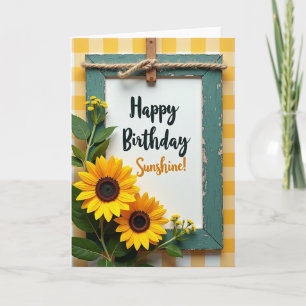 Rustic Teal Birthday Card