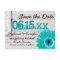 Rustic Teal Daisy Wood Save The Date Postcards