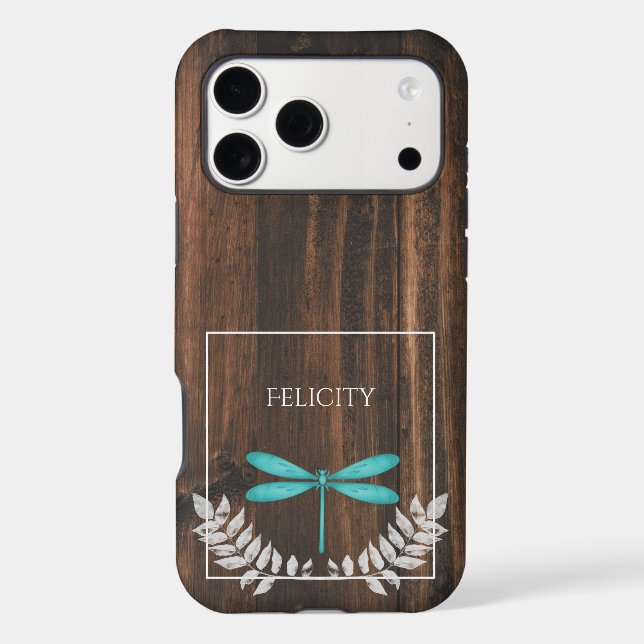Rustic Teal Dragonfly Case-Mate iPhone Case (Back)