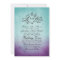 Rustic Teal Purple Bohemian Wedding Invitation